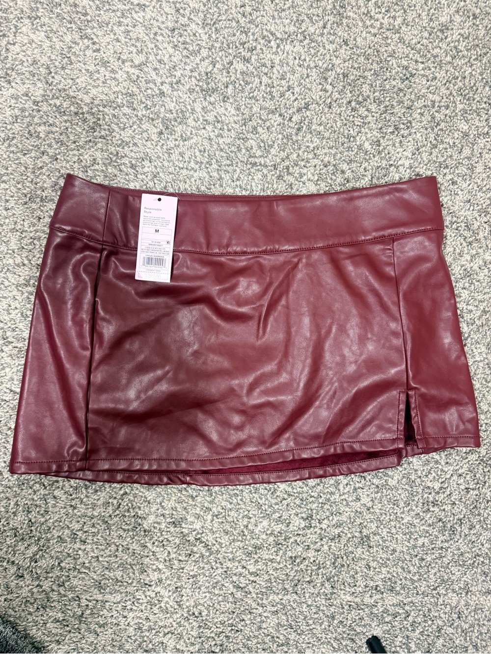 wild fable Burgundy Faux Leather Skirt